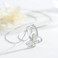wholesale 925 Sterling Silver Opal Butterfly Necklace Gift for Women and Mom-0-1