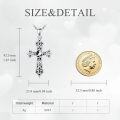 wholesale 925 Sterling Silver Cross with Black Enamel and White Bird Pendant Necklace - Gothic s for Him & Her-0-4