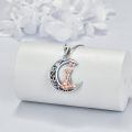 wholesale 925 Sterling Silver Crescent Moon Fox Pendant Necklace-0-2