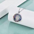 wholesale 925 Sterling Silver Blue Purple Crystal Tree of Life Pendant Necklace for Women-0-8