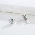 wholesale 925 Sterling Silver Green Moss Agate Moon & Stars Stud Earrings Celestial s for Women Girls-0-1