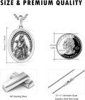 wholesale 925 Sterling Silver St Christopher Medal Necklace Pendant with Chain for Men Women Boys Girls 3D Pray For Us Design Protection-0-3
