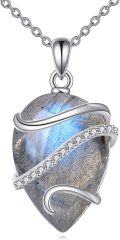 wholesale 925 Sterling Silver Natural Turquoise Gemstone Pendant Necklace with Chain for Women-0-5