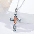 wholesale Sterling Silver Turquoise Cross Birth Flower Necklace 12 Month Pendant for Women Mom-0-37
