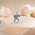 wholesale 925 Sterling Silver Mushroom Pendant Necklace With Black Onyx Platinum Plated-0-16