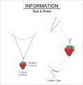 wholesale 925 Sterling Silver Strawberry Charm Double Chain Layered Choker Necklaces Gifts for Women-0-4