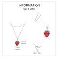 wholesale 925 Sterling Silver Strawberry Charm Double Chain Layered Choker Necklaces Gifts for Women-0-4