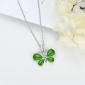 wholesale 925 Sterling Silver Green Jade Butterfly Pendant Necklace for Women-0-3