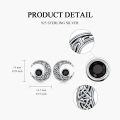 wholesale 925 Sterling Silver Black Crystal Moon Celtic Knot Stud Earrings for Women-0-5