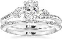 wholesale 14K 18K Gold Moissanite Bridal Ring Set Round Princess Pear Marquise Oval Emerald Radiant Cut 1 4ct D VVS1 (4 12)-Oval Cut