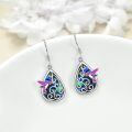 wholesale 925 Sterling Silver Filigree Tree of Life Hummingbird Daisy Butterfly Lotus Drop Earrings with Abalone Shell Inlay-0-3