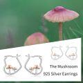 wholesale Silver Mushroom Hoop Earrings - 925 Sterling Silver  for Her-0-4