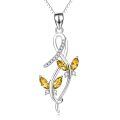 wholesale S925 Sterling Silver & Austrian Crystal Butterfly Pendant Necklace - 18 Chain, Hypoallergenic, Gift for Women-0-0
