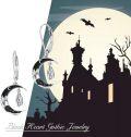 wholesale 925 Sterling Silver Crescent Moon and Bat Drop Earrings-0-4