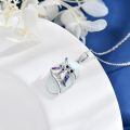 TOUPOP Sterling Silver Opal Necklace, Animal Pendant Gift for Women-0-3