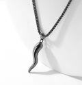 wholesale  925 Sterling Silver Italian Horn Pendant Luck Charm Necklaces for Men Women  Set with Chain Length 24+3 -0-2