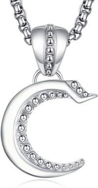 wholesale 925 Sterling Silver Letter Pendant Necklace  for Men Women-Letter-C