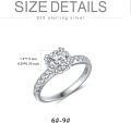 wholesale TOUPOP Sterling Silver Round Cut 1 Carat Moissanite Diamond Rings Promise Anniversary Wedding Engagement Rings Jewelry For Women Wife Girlfriend Her -0-2