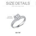 TOUPOP Sterling Silver 1 Carat Moissanite Round Cut Diamond Ring-0-2
