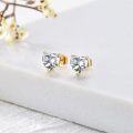 wholesale 14K Gold Topaz Garnet Ruby Heart Stud Earrings for Women Girls Gifts-0-4