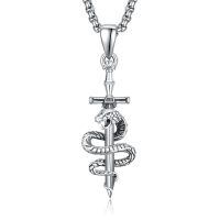 wholesale 925 Sterling Silver Snake Sword Cross Pendant Necklace  for Men & Women Gothic Religious Jewelry Baptism Gift-D- Snake Cross