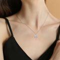 wholesale 925 Sterling Silver Flower Shape Cubic Zirconia Twist Pendant Necklace for Women-0-3