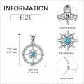 wholesale 925 Sterling Silver Turquoise Sea Turtle Compass Necklace for Women-0-4