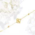 wholesale 14K Gold Double Heart Link Stone Bracelet s for Women and Girls-0-3
