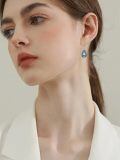 TOUPOP Sterling Silver Turquoise Mustard Seed Earrings-0-1