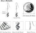 wholesale 925 Sterling Silver Treble Clef Guitar Hook Earrings for Women-0-2