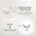 wholesale 925 Sterling Silver Heart & Wings Moonstone Stud Earrings for Women-0-4