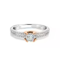 TOUPOP 14k White Gold Plated Moissanite Ring D VVS1-0-5