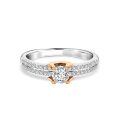 TOUPOP 14k White Gold Plated Moissanite Ring D VVS1-0-5