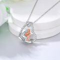 wholesale 925 Sterling Silver Dolphin and Girl Reading Heart-Shaped Pendant Necklace for Book Lovers Librarians-0-1