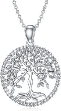 wholesale 925 Sterling Silver Cubic Zirconia Tree of Life Pendant Necklace for Women's s-Type 2