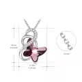 wholesale 925 Sterling Silver Rainbow Austrian Crystal Butterfly Pendant Necklace for Women Gifts-0-7