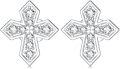 wholesale Silver Cross Platinum Plated Cubic Zirconia Stud Earrings 925 Sterling Silver Hypoallergenic Jewelry for Women Girls Gift Boxed-0-0
