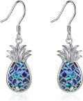 wholesale 925 Sterling Silver Abalone Shell Pineapple Drop Earrings Yoga Jewelry-0-0