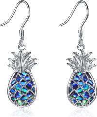 wholesale 925 Sterling Silver Abalone Shell Pineapple Drop Earrings Yoga Jewelry-Pineapple earrings