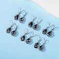 TOUPOP Sterling Silver Black Onyx Daisy Hibiscus Lotus Rose Peony Sunflower Dangle Earrings-0-4