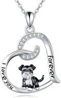 wholesale 925 Sterling Silver Crystal Dog in Heart Pendant Necklace for Women - Pet Lovers' s-0-0