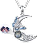 wholesale 925 Sterling Silver Moon Butterfly Projection Pendant - Romantic Gift for Her-0-0