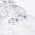 wholesale TOUPOP Sterling Silver Created Opal Ear Half Cuff Threader Huggie Hoop Earrings S925 Cz Dainty Jewelry Gifts For Women -0-3