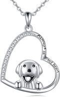 wholesale 925 Sterling Silver Dog in Heart Shape Pendant Necklace for Women-0-0