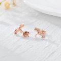 wholesale Rose Gold 925 Sterling Silver Hypoallergenic Dragon Stud Earrings with Cubic Zirconia Stones for Women-0-3