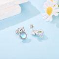 wholesale 925 Sterling Silver Cat Moonstone Stud Earrings for Women Girls  4g-0-2