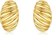 wholesale 10K Gold Twist Croissant Stud Earrings - 10K Gold Minimalist Earings Gifts for Her-Croissant earrings