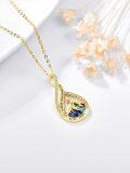 wholesale 18K Gold Plated 925 Sterling Silver Mustard Seed Pendant Necklace with AAA Cubic Zirconia & Natural Abalone Shell, Christian Faith Jewelry Gift-0-1