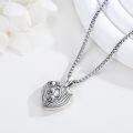 wholesale 925 Sterling Silver Heart Locket Necklace With Purple Crystals And Photo Insert-0-2
