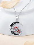 wholesale 925 Sterling Silver Crescent Moon Mushroom Pendant Necklace-0-4